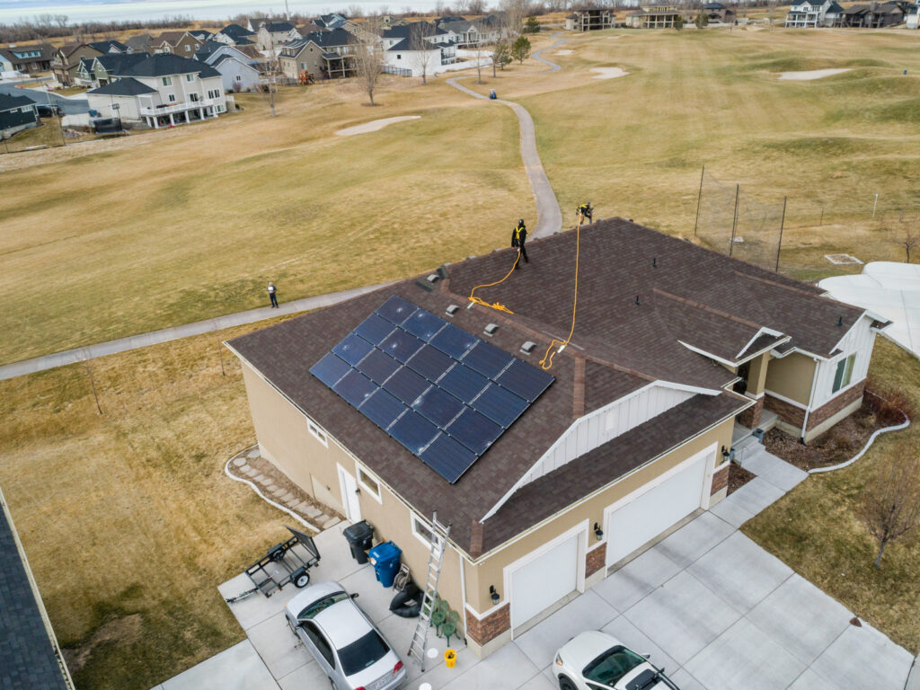 utah home with solar panels installed by solar contractor team on roof